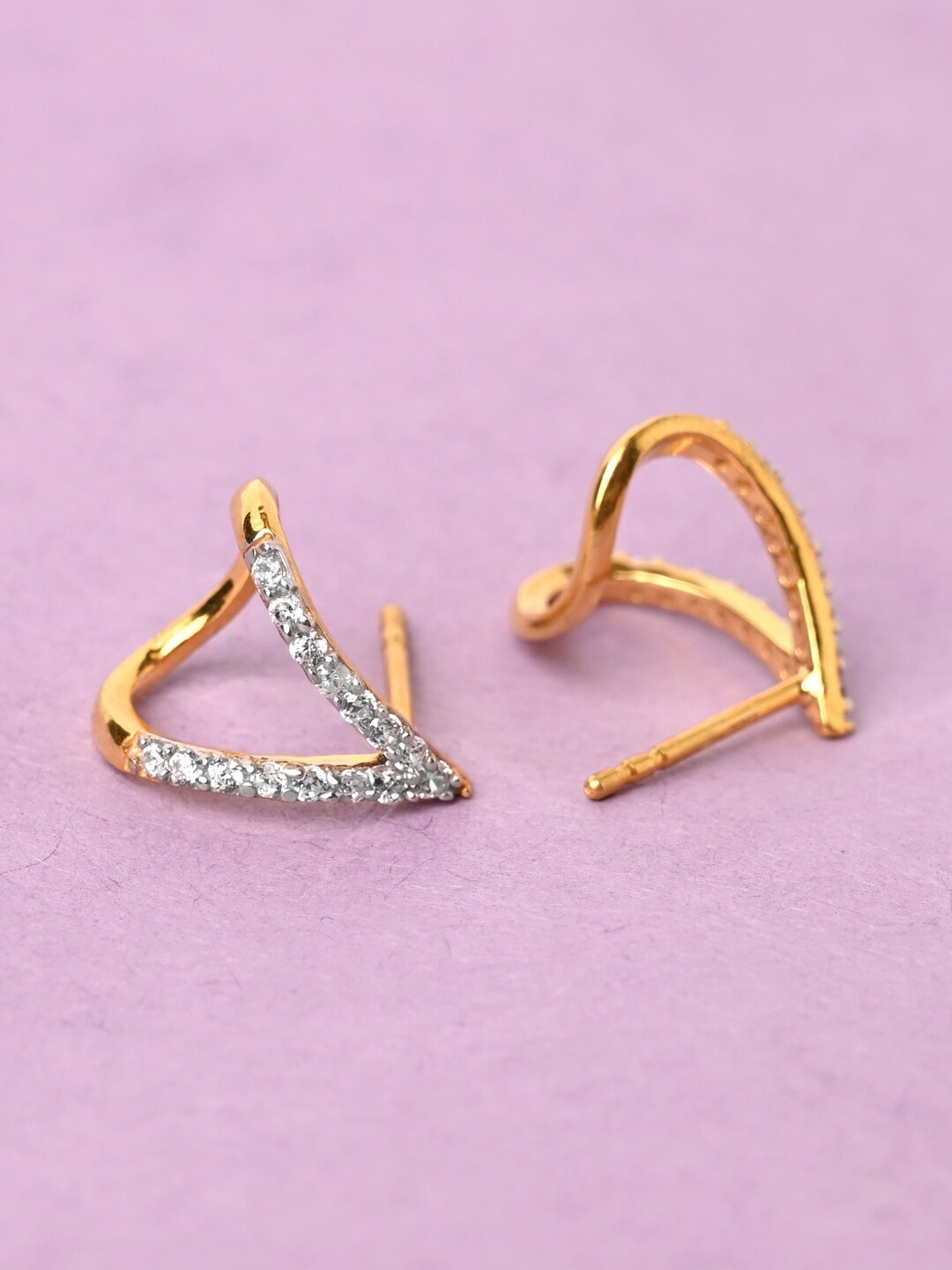 

Clara Gold-Plated Contemporary Studs Earrings