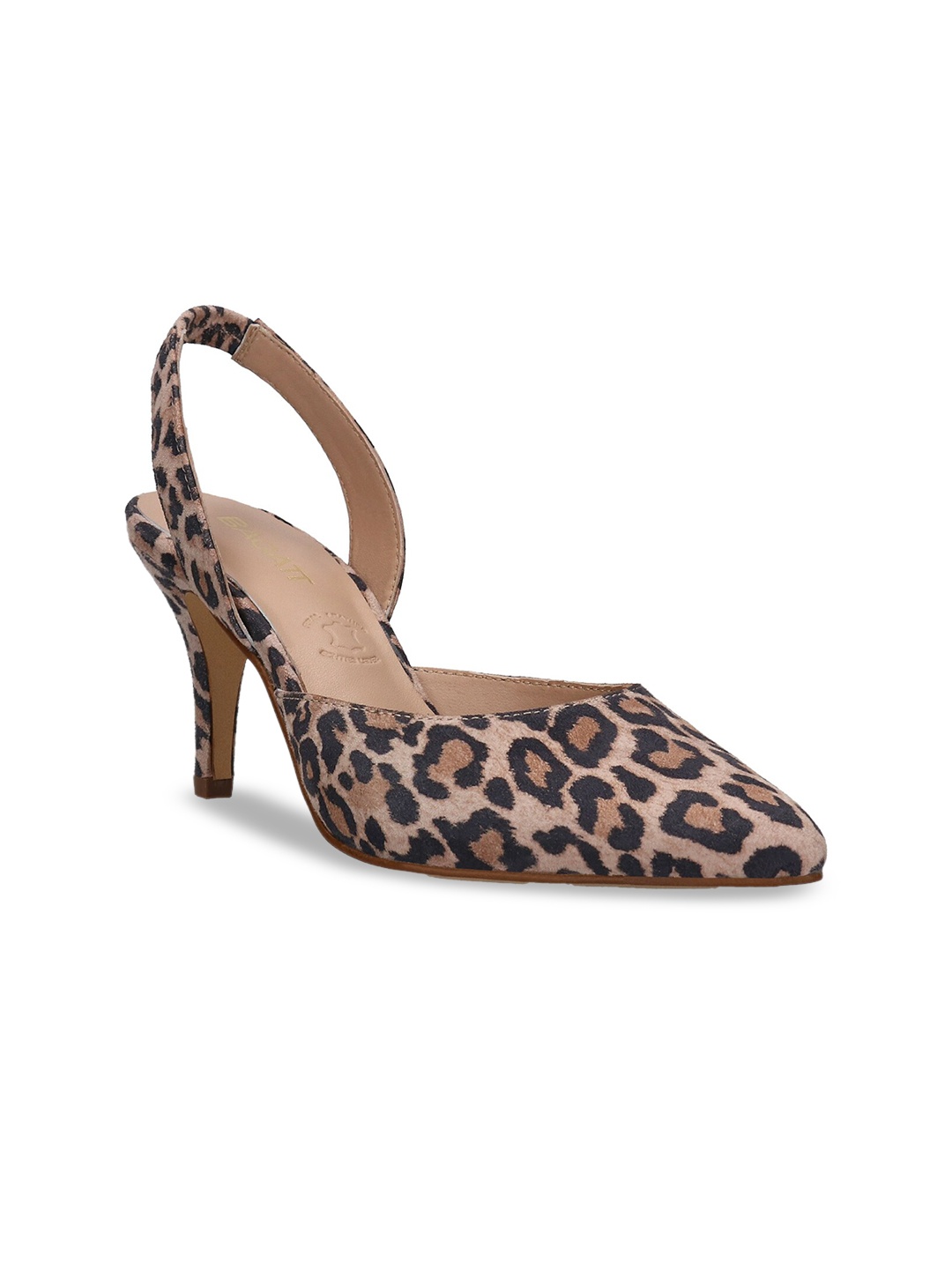

BAGATT Jemila Printed Pointed Toe Leather Slim Heel Pumps, Brown