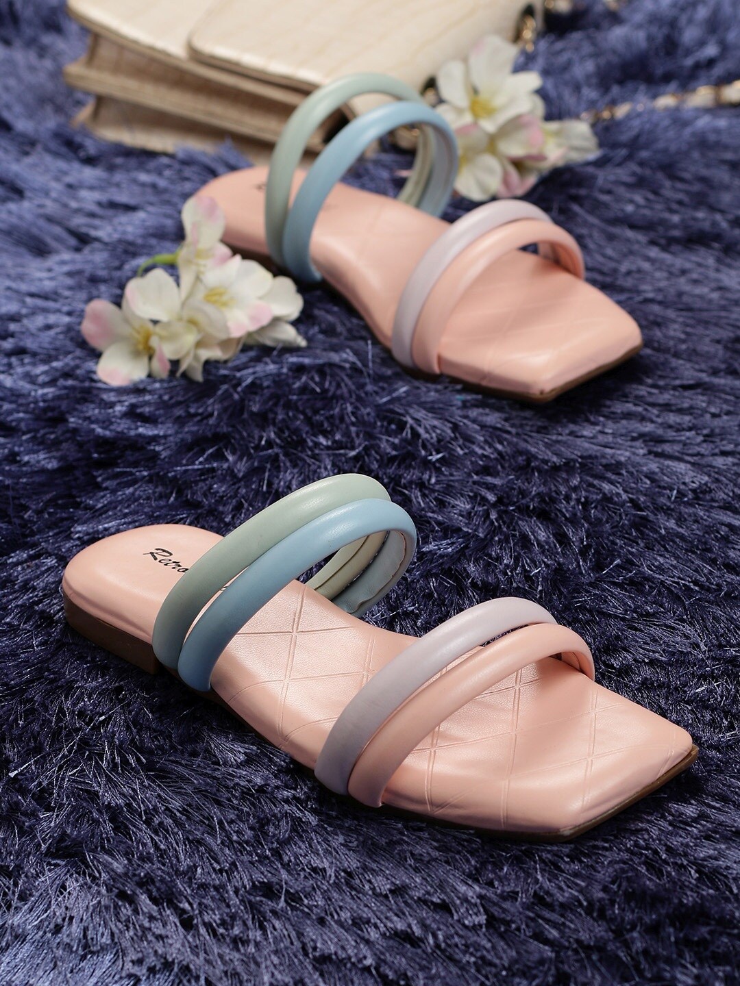 

Retro Walk Two Strap Open Toe Flats, Pink