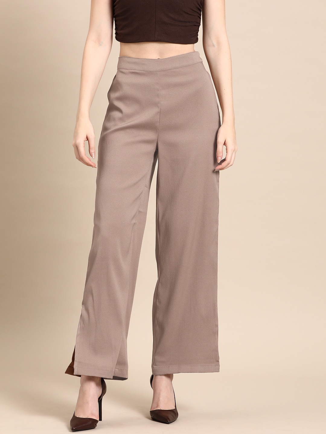 

DENNISON Smart High-Rise Trousers, Beige