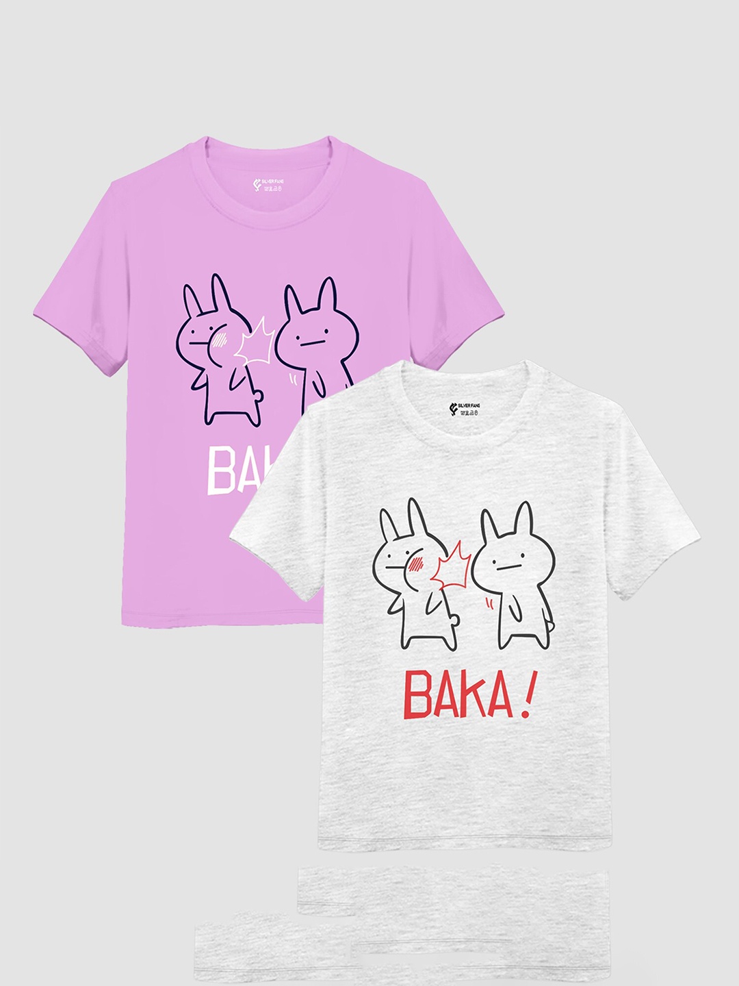 

Silver Fang Kids Pack Of 2 Graphic Printed Cotton T-Shirts, Lavender