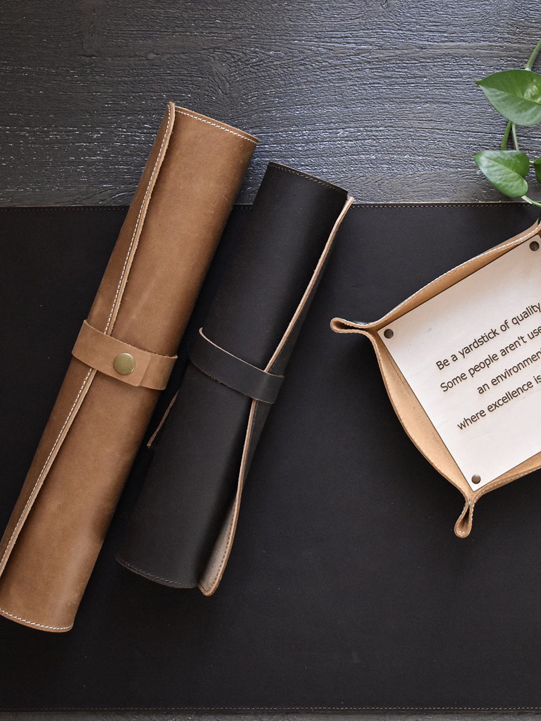 

Gathari Brown Leather Desk Mat