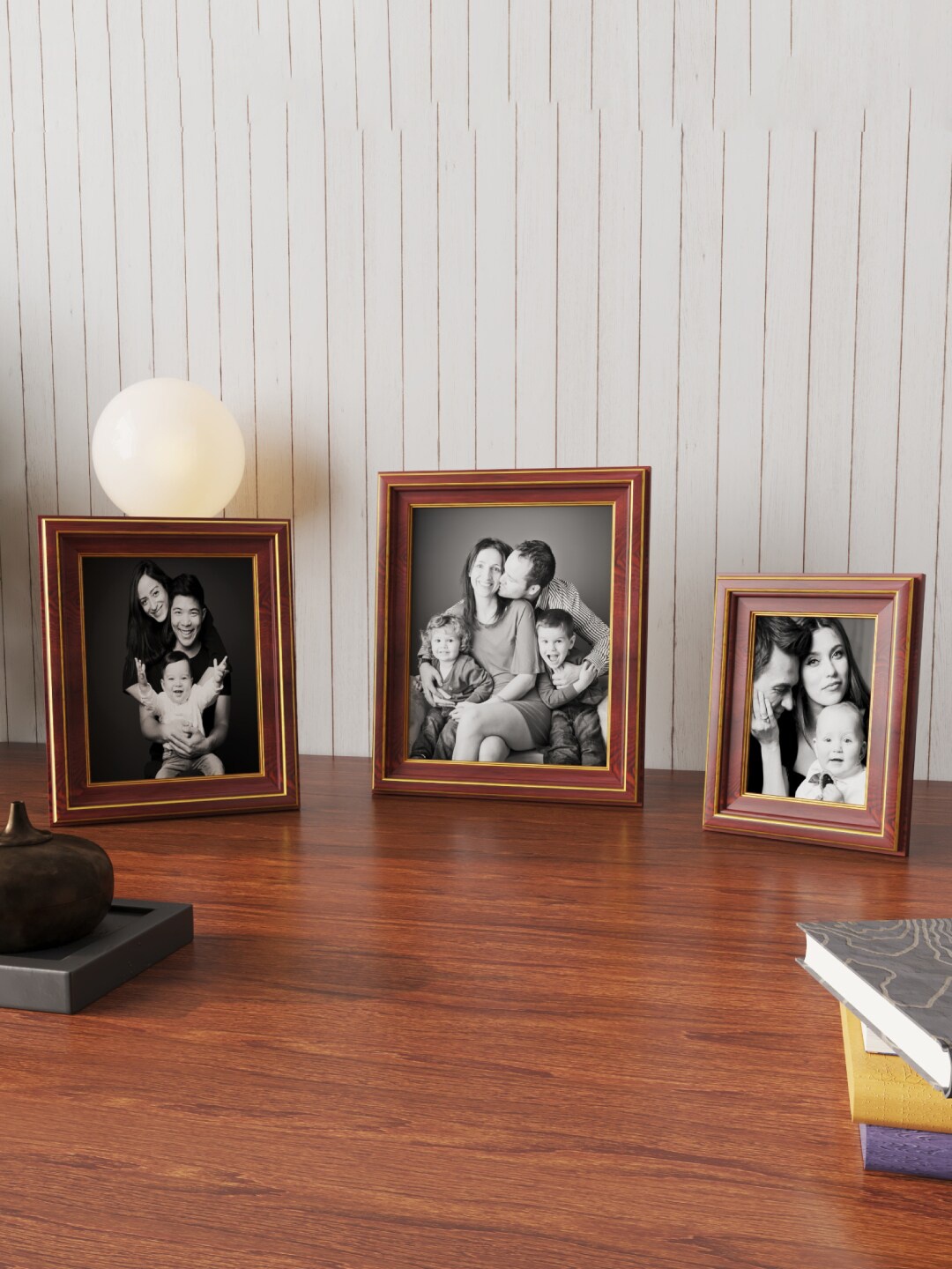 

Art Street 3 Pcs Brown Table Top Photo Frames