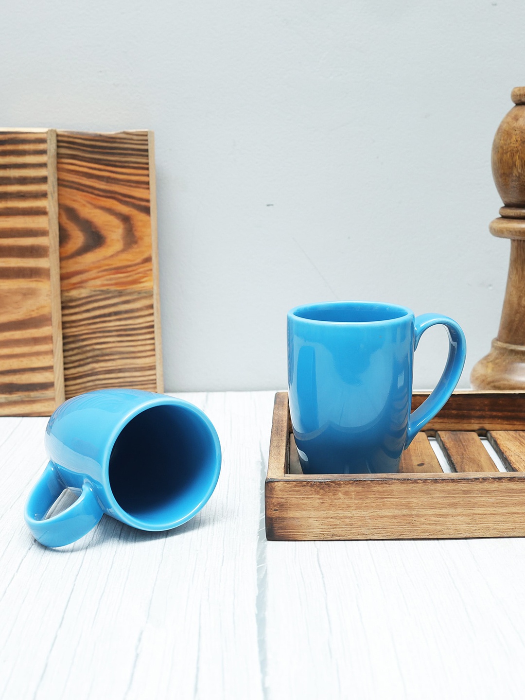 

Ariane Turquoise Blue 2 Pieces Porcelain Glossy Mugs-300ml each