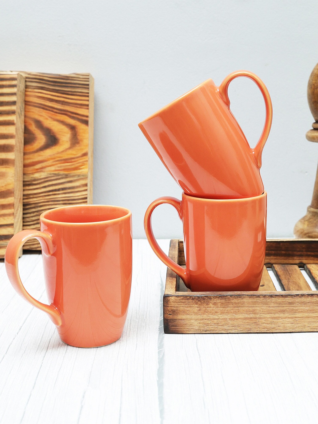 

Ariane Prime Orange 4 Pieces Porcelain Glossy Mugs-300ml Each
