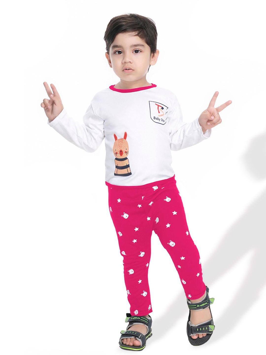 

BAESD Boys Graphic Printed T-shirt with Trousers, Pink