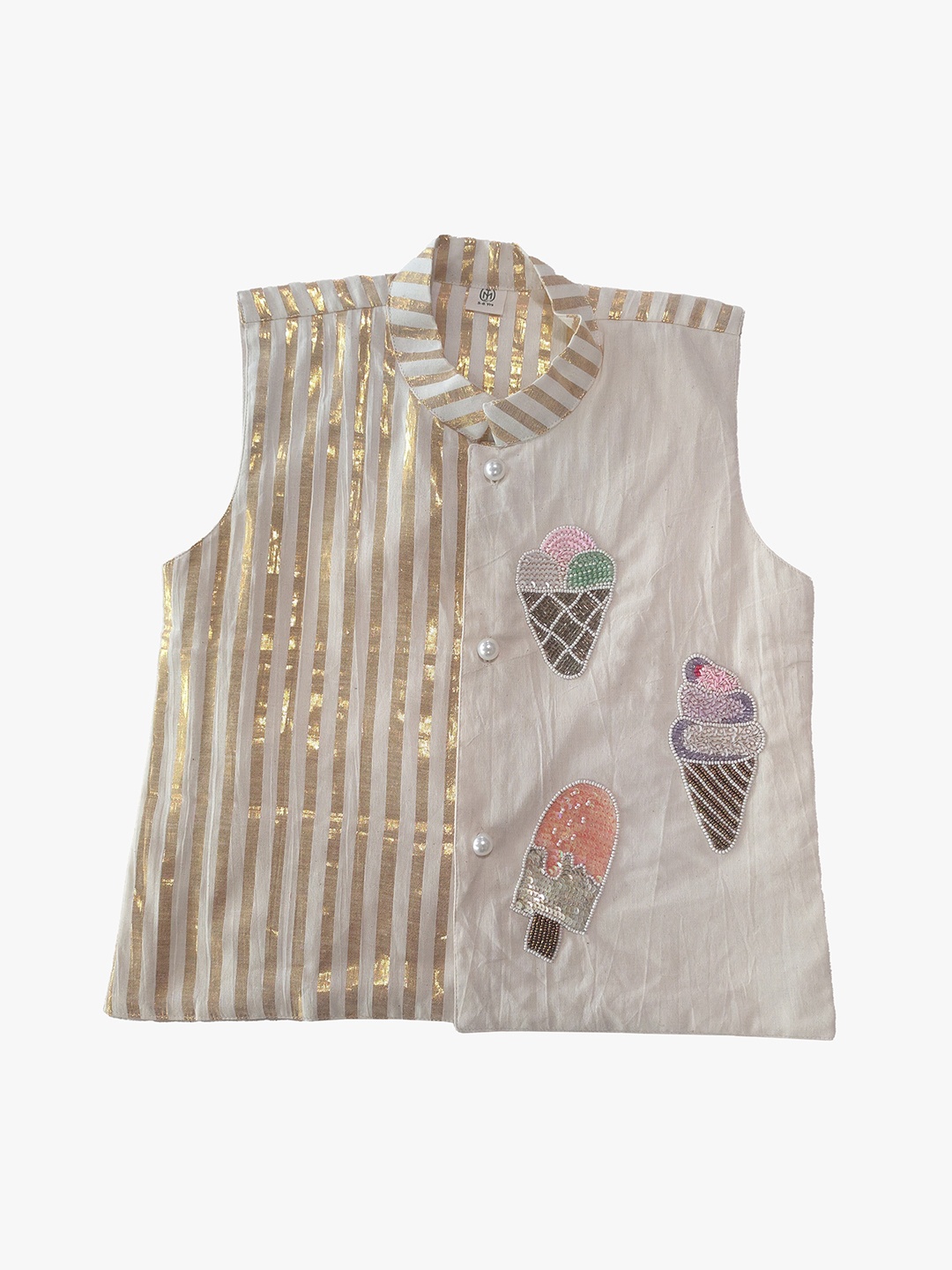 

Jilmil Boys Embroidered Pure Cotton Nehru Jackets, White