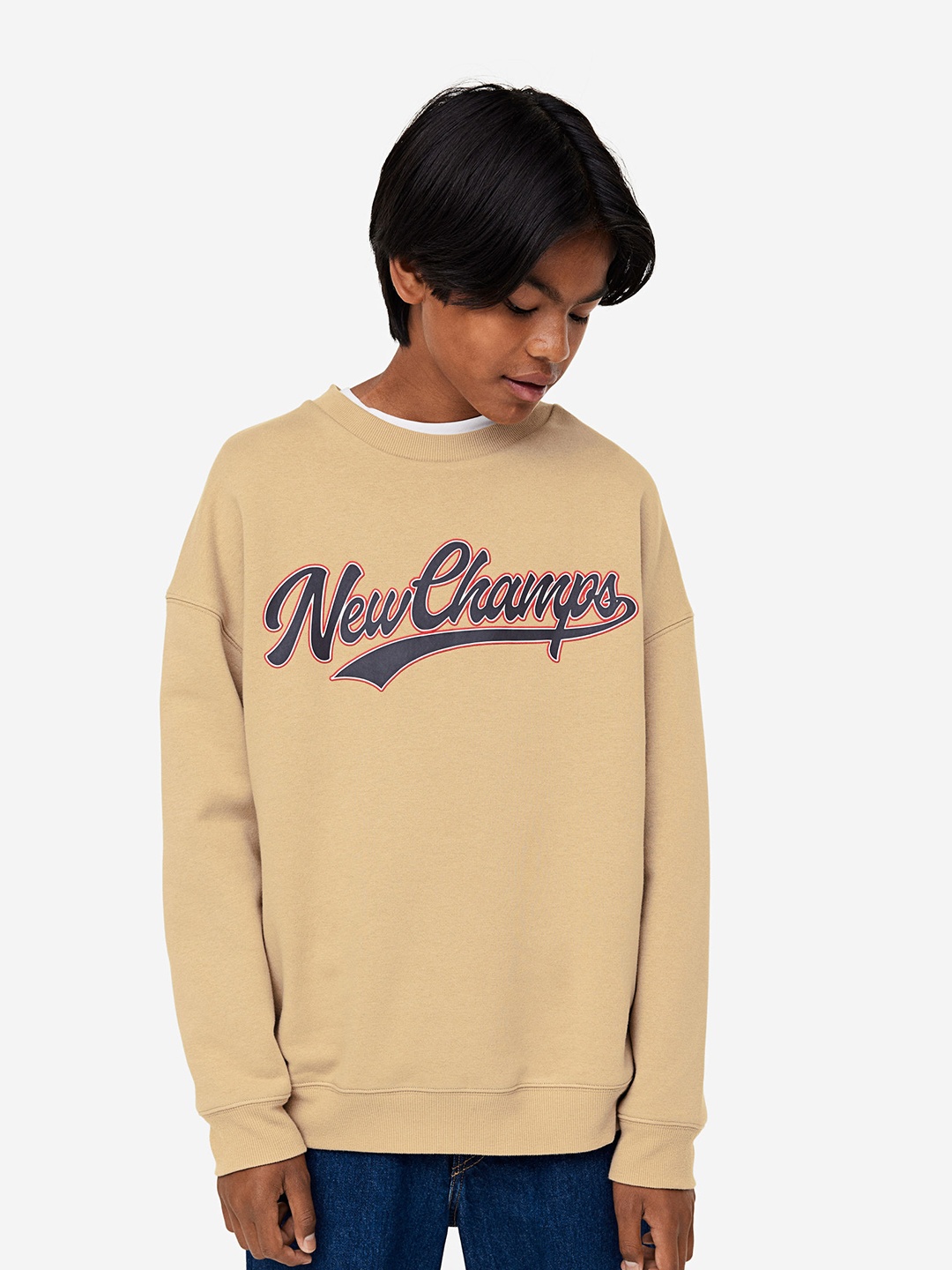 

H&M Boys Motif-Detail Sweatshirt, Beige