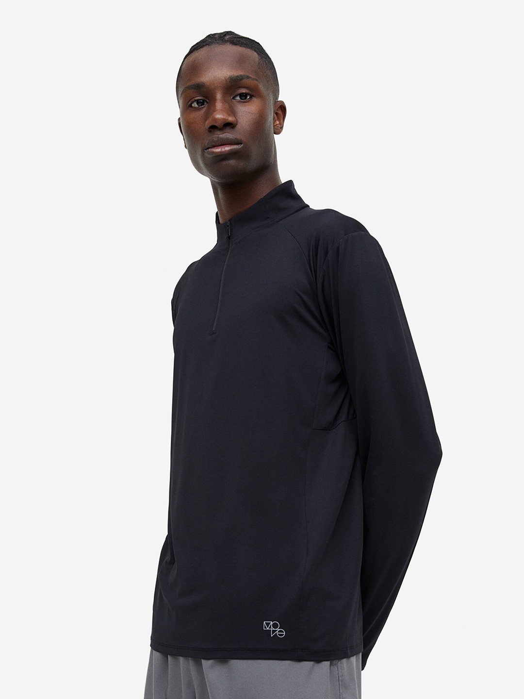 

H&M DryMove Zip-Top Sports Top, Black