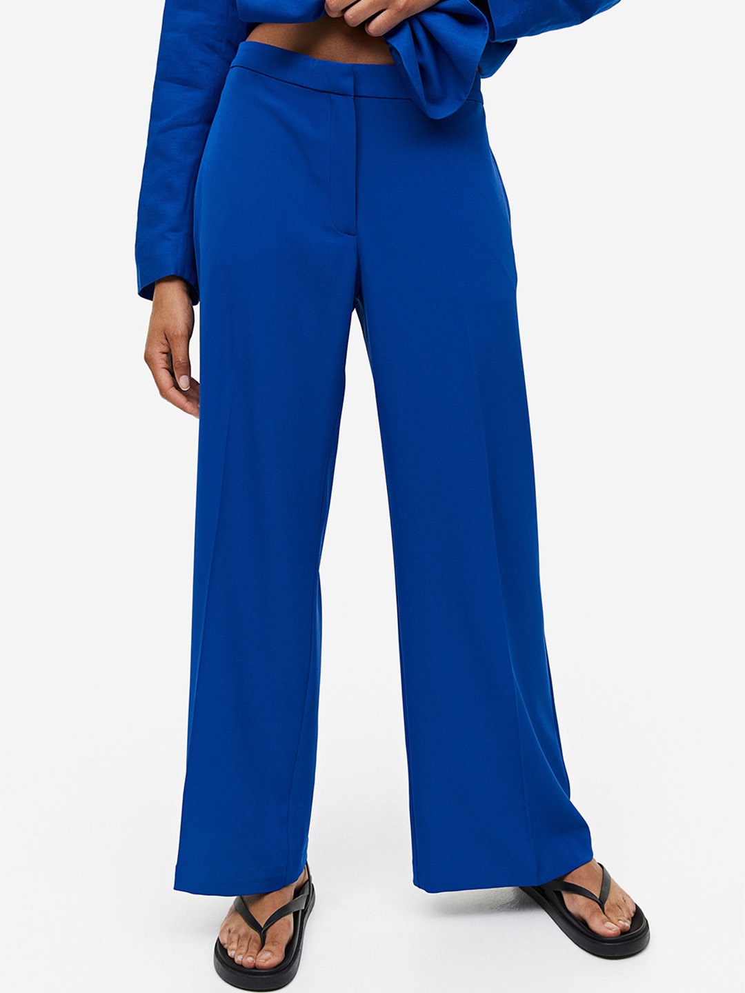 

H&M Wide Tailored Trousers, Blue