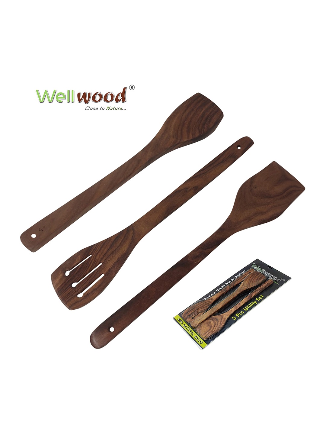 

TRM 3-Pcs Brown Wooden Spatulas