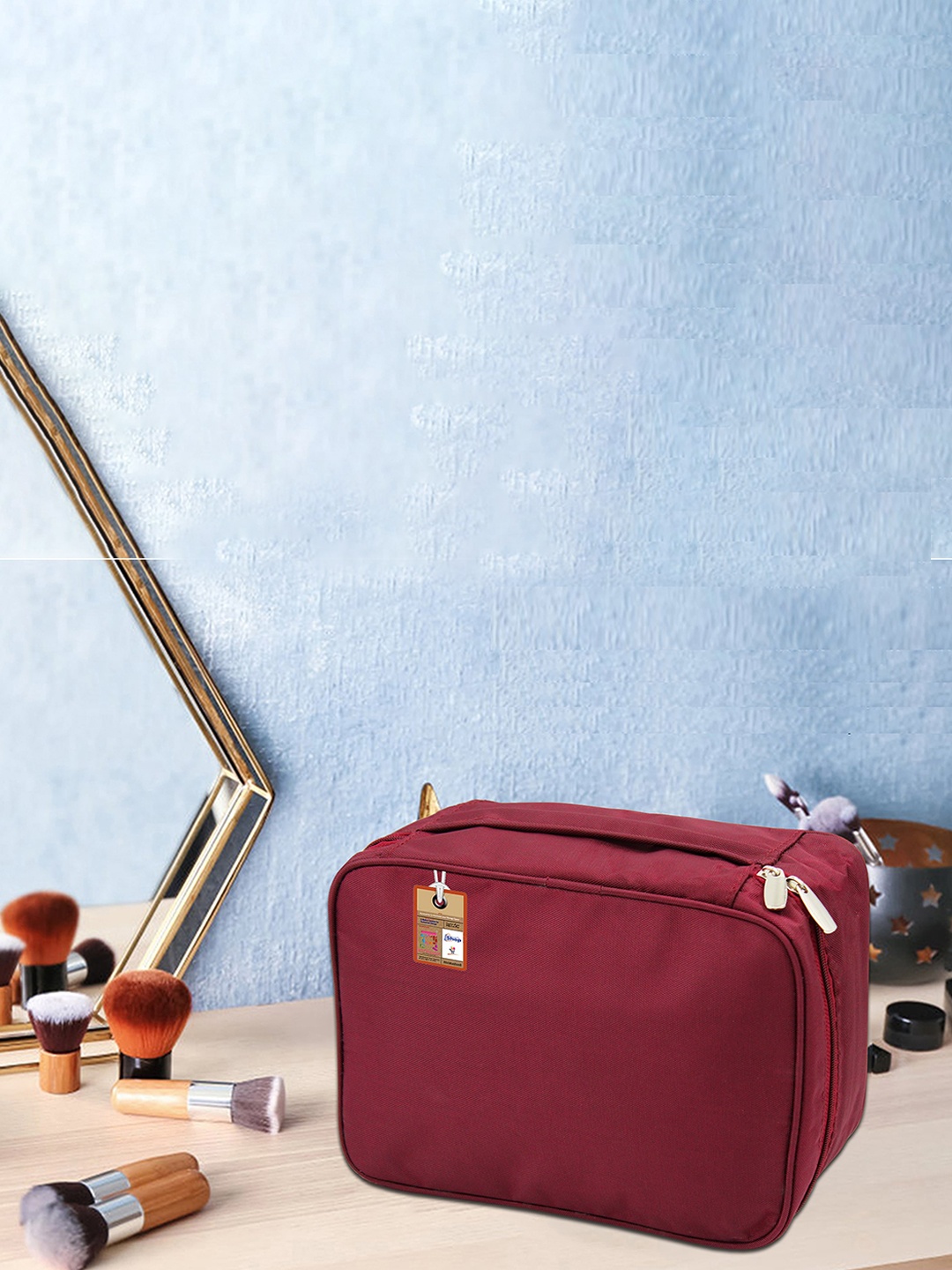 

atorakushon Storage Water Resistant Travel Vanity Pouch, Maroon