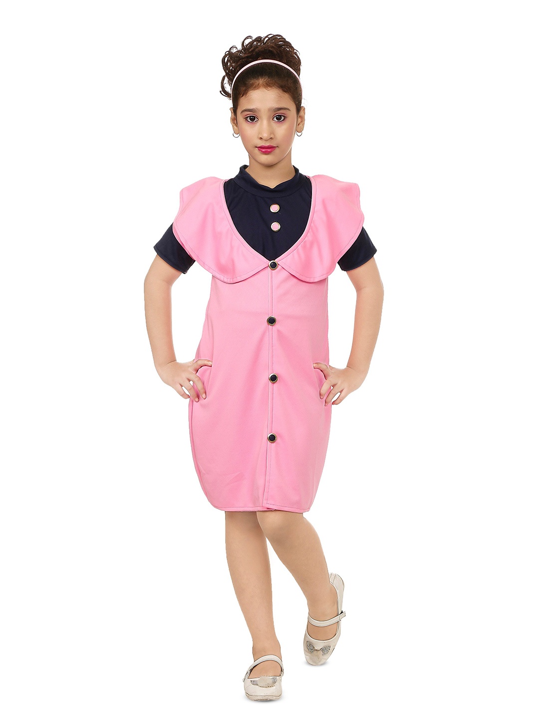 

BAESD Girls High Neck A-Line Dress, Pink