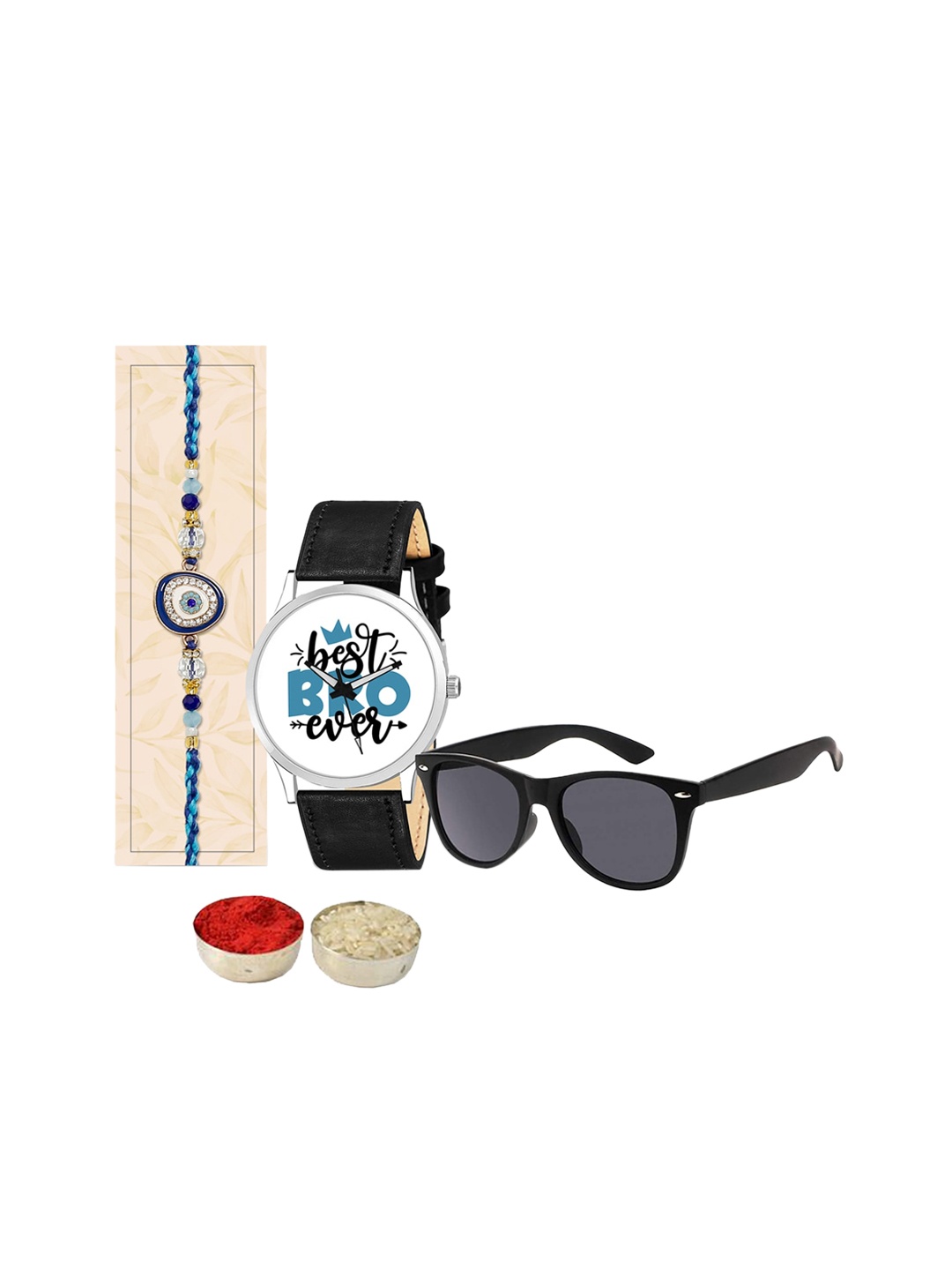 

Relish Men Rakhi With Watch & Sunglass, Black