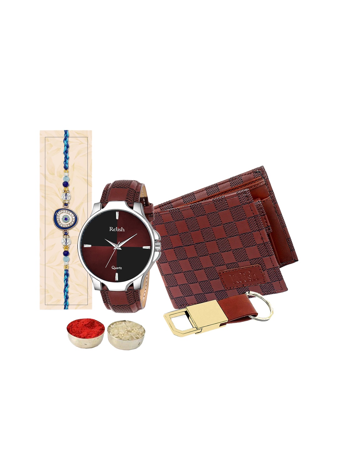 

Relish Evil Eye Thread Rakhi Gift Set, Brown