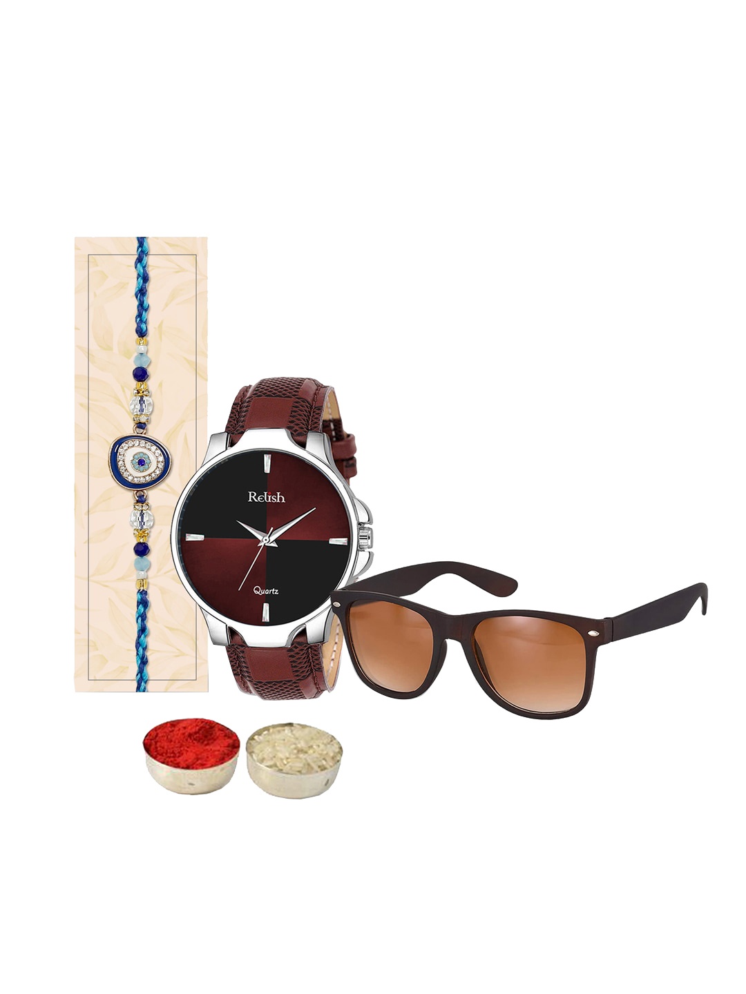 

Relish Evil Eye Thread Rakhi Gift Set, Brown