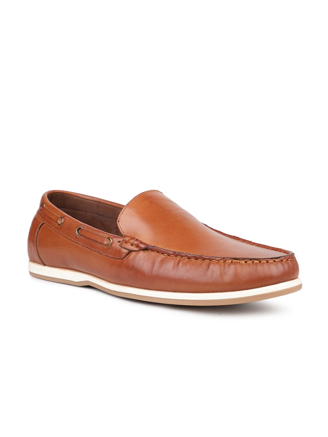 

ATESBER by Inc.5 Men Textured Leather Loafers, Tan
