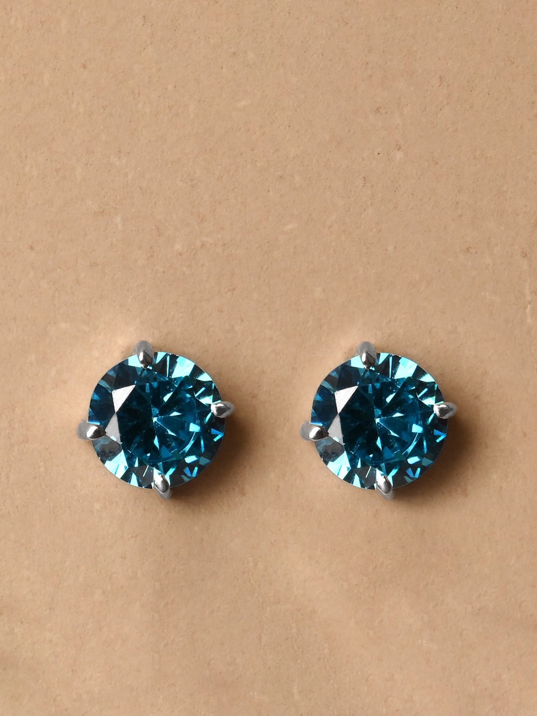 

Clara Rhodium-Plated Sterling Silver Cubic Zirconia Contemporary StudsEarrings