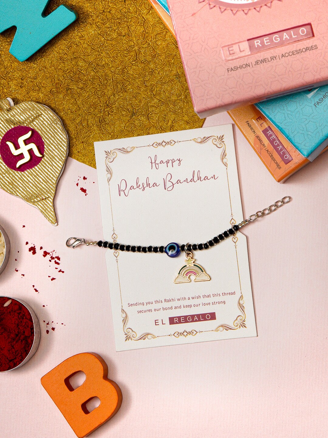 

EL REGALO Baby Evil Eye Nazaria Rakhi, Black