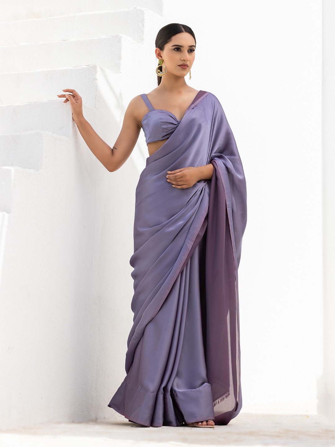 

Swtantra Dual Shade Satin Saree, Mauve