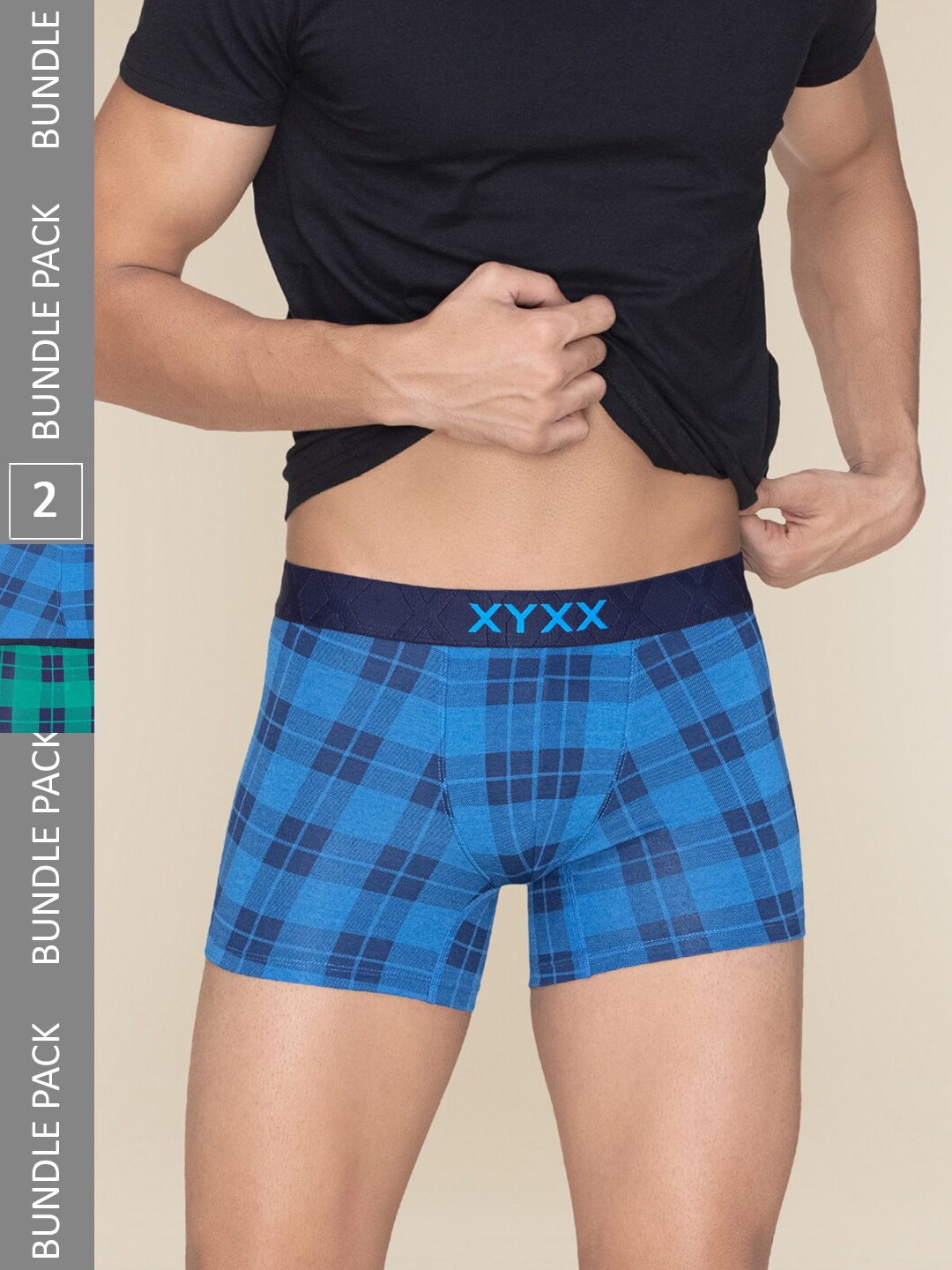 

XYXX Men Pack Of 2 Striped Breathable Trunk XYTRNK2PCKN712, Blue