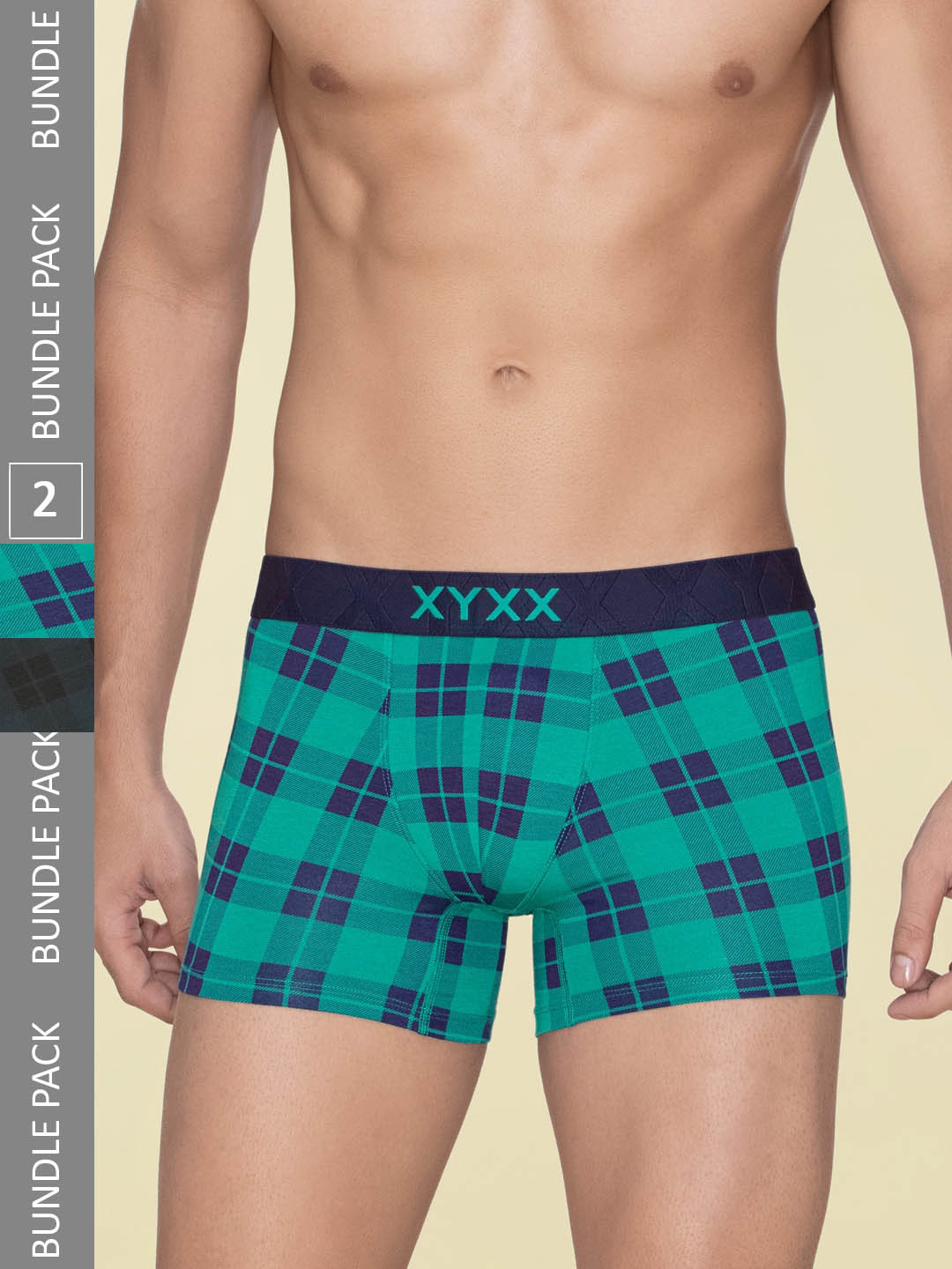 

XYXX Pack Of 2 Checked Trunks XYTRNK2PCKN707, Green