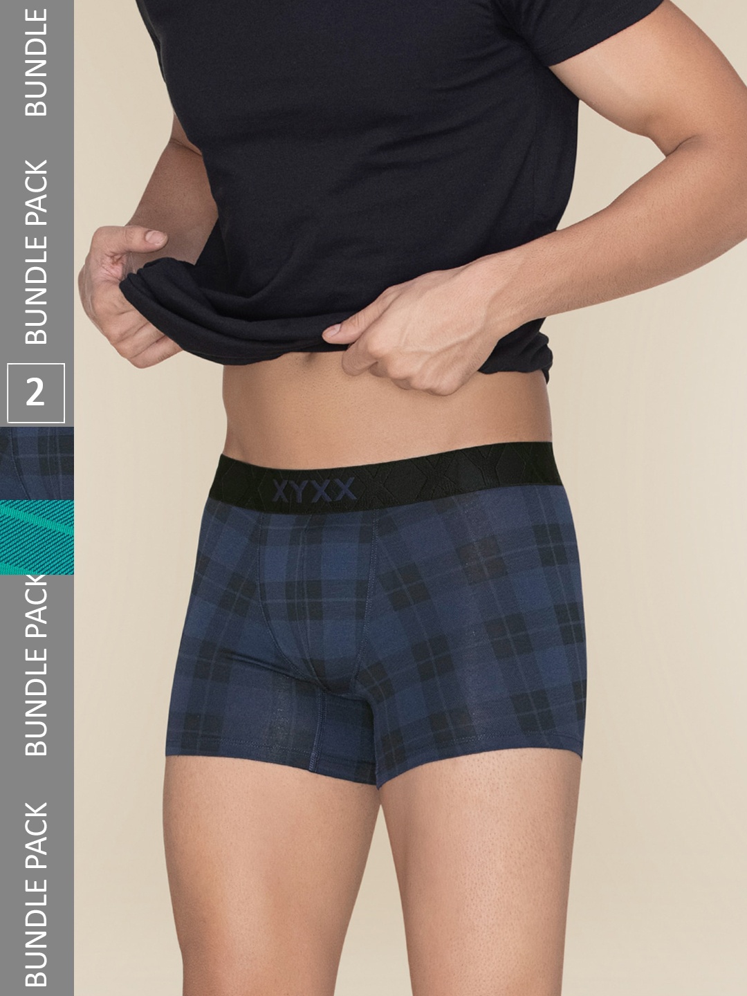 

XYXX Pack Of 2 Checked Trunks XYTRNK2PCKN710, Blue