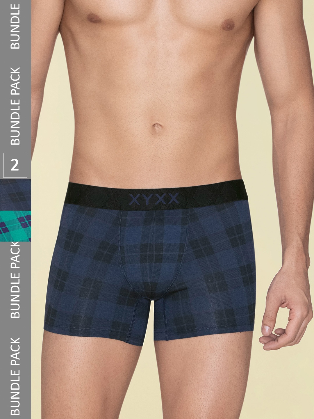 

XYXX Pack Of 2 Checked Trunks XYTRNK2PCKN710, Blue