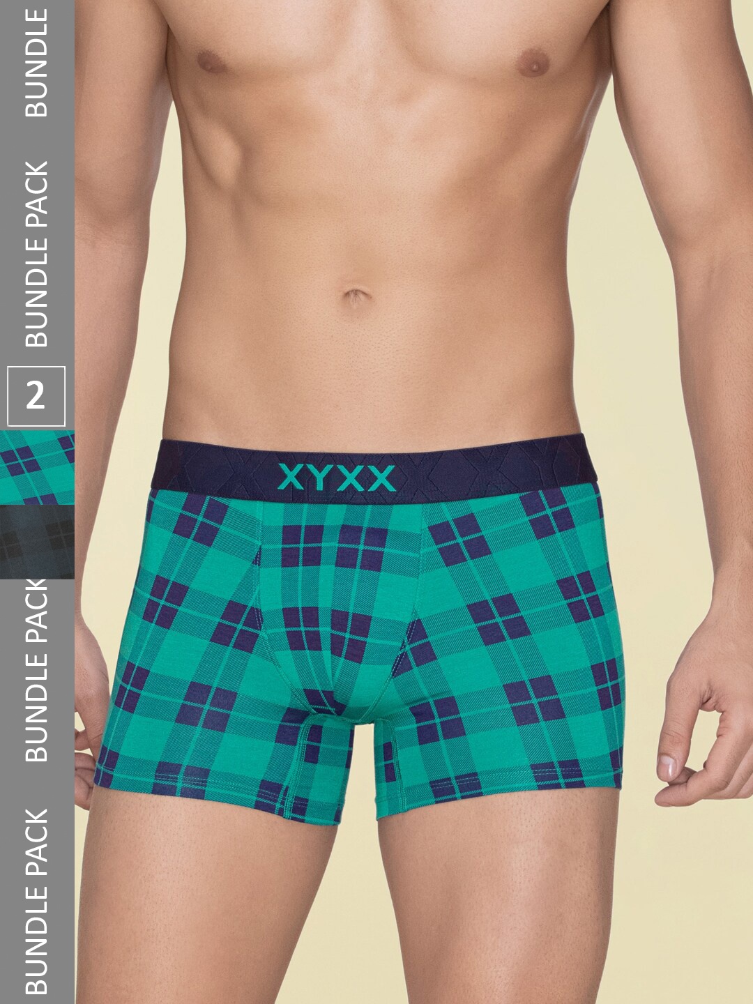 

XYXX Pack Of 2 Checked Trunks XYTRNK2PCKN707, Green