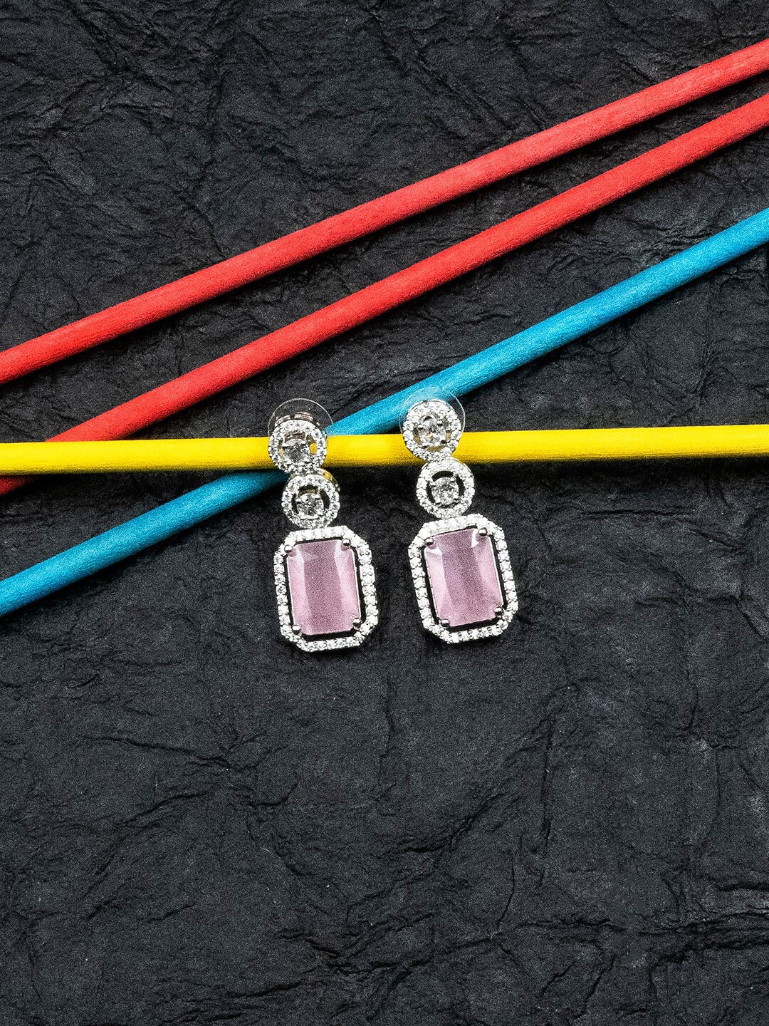 

StileAdda Silver Plated Geometric Drop Earrings