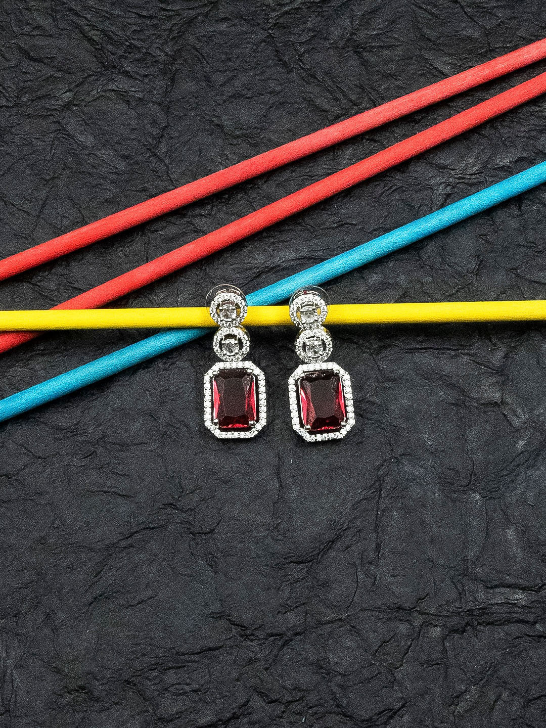 

StileAdda Silver Plated Geometric Drop Earrings