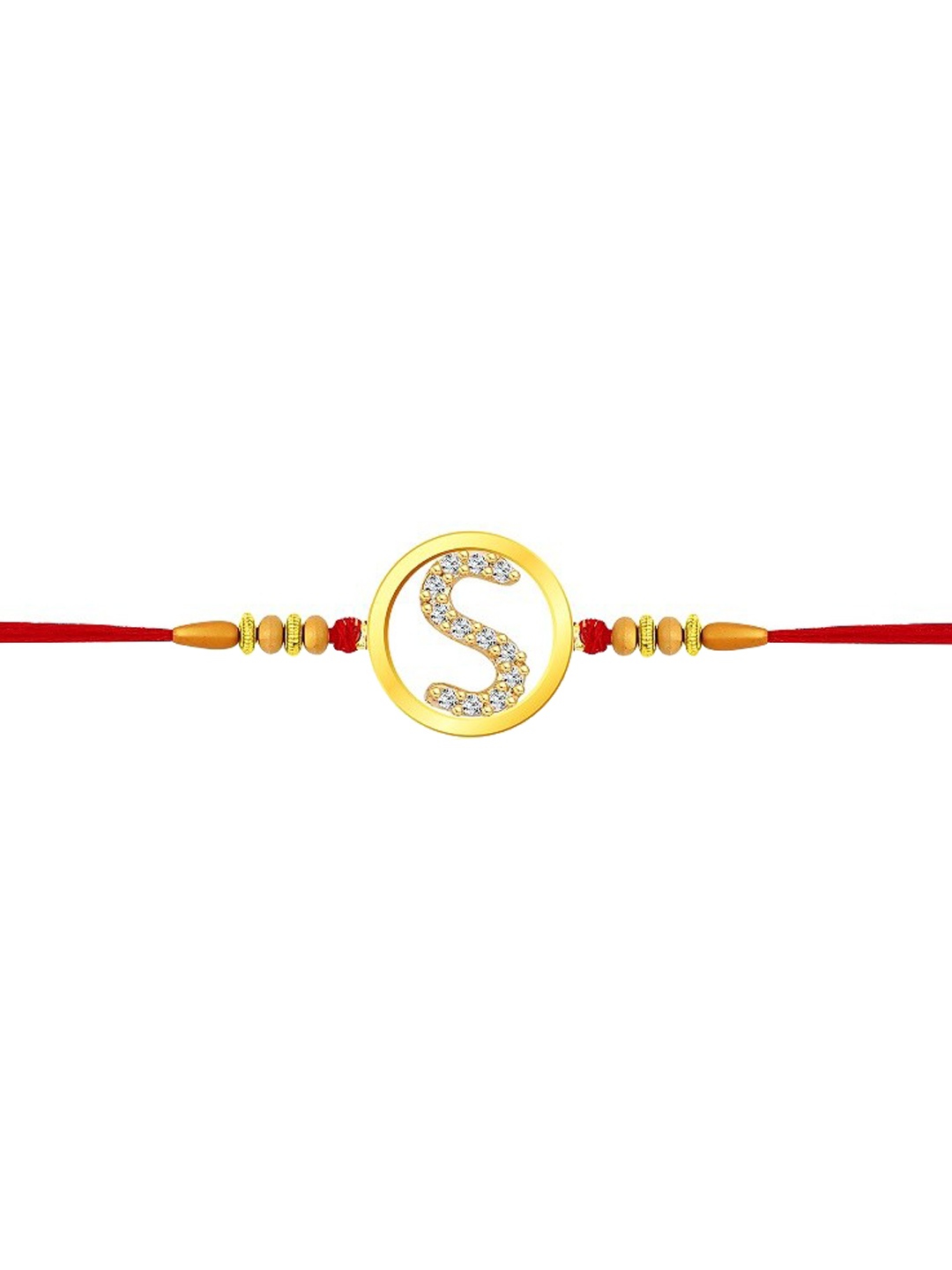 

Vighnaharta Boys Initial S Alphabet Thread Rakhi, Gold