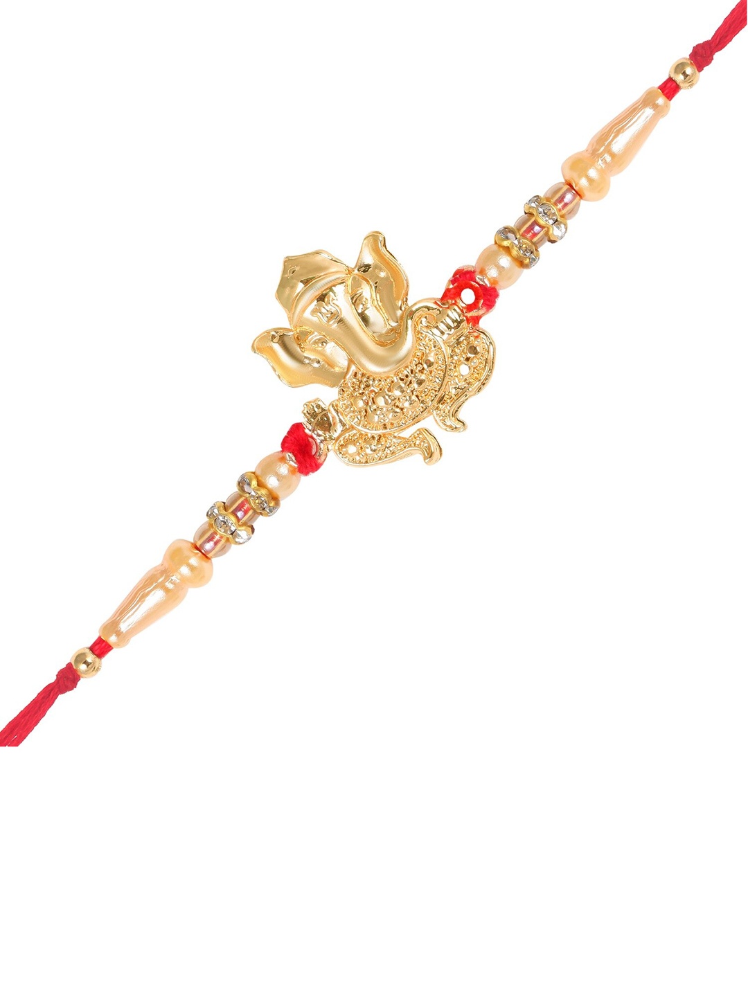 

Vighnaharta Boys Gold-Plated Lord Ganesha Charm Thread Rakhi