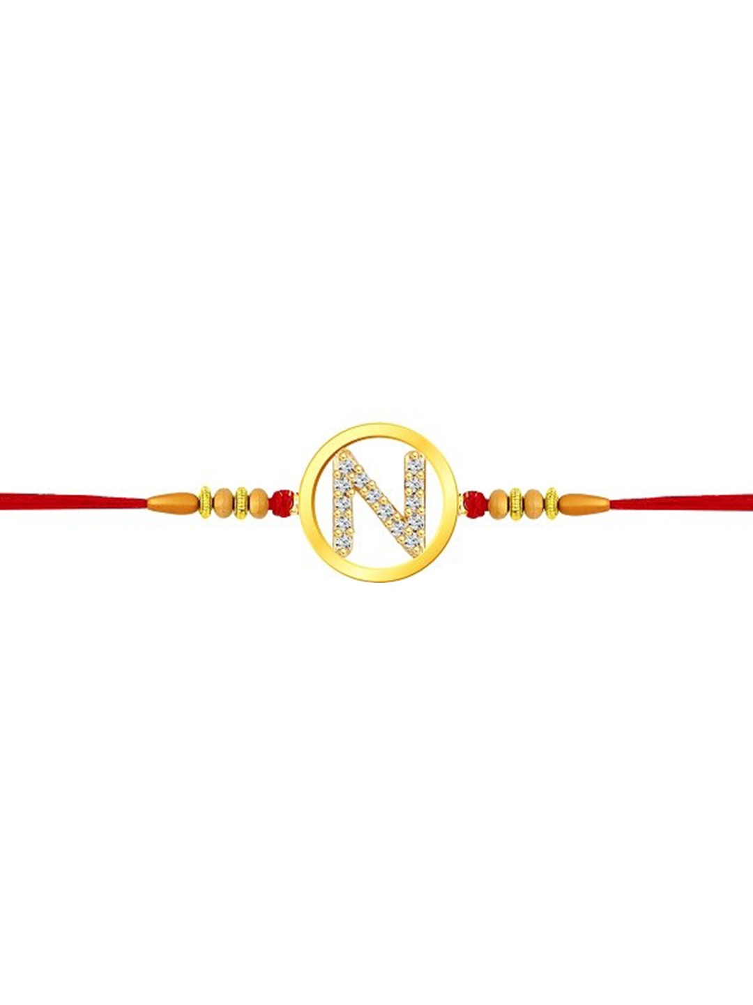 

Vighnaharta Boys Initial N Alphabet Thread Rakhi, Gold