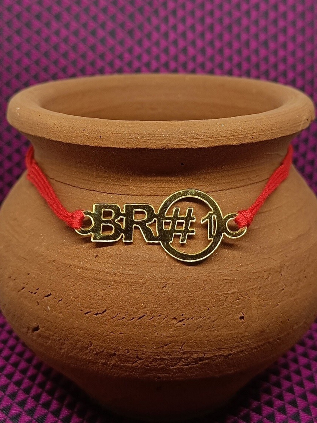 

Vighnaharta Boys Rhodium-Plated Rakhi, Gold