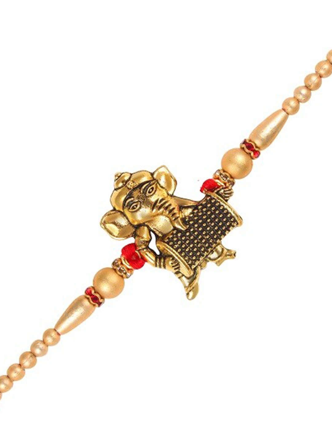 

Vighnaharta Boys Rhodium-Plated Ganesh ji Rakhi, Gold