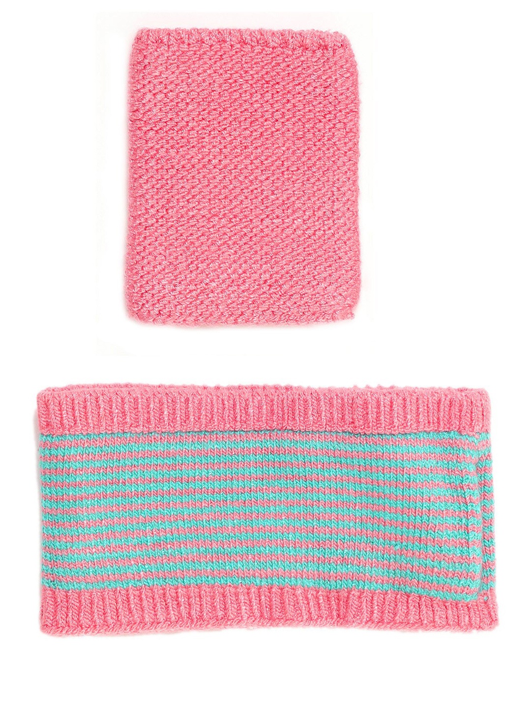 

Bharatasya Kids Knitted Sweatband & Wristband, Pink