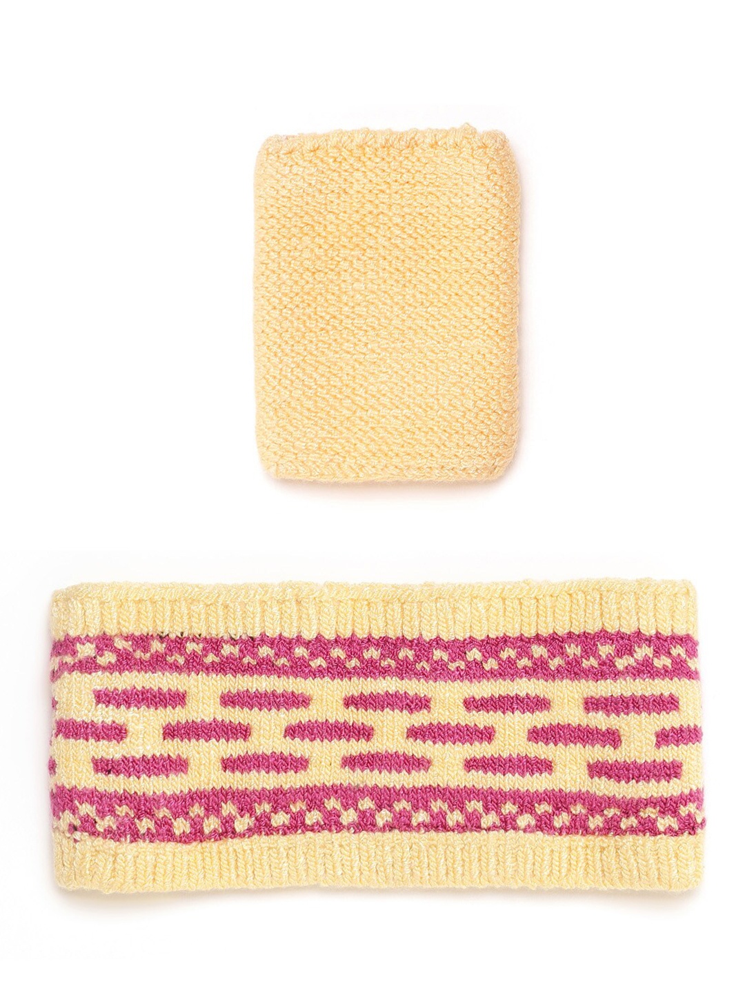 

Bharatasya Kids Knitted Sweatband & Wristband, Yellow