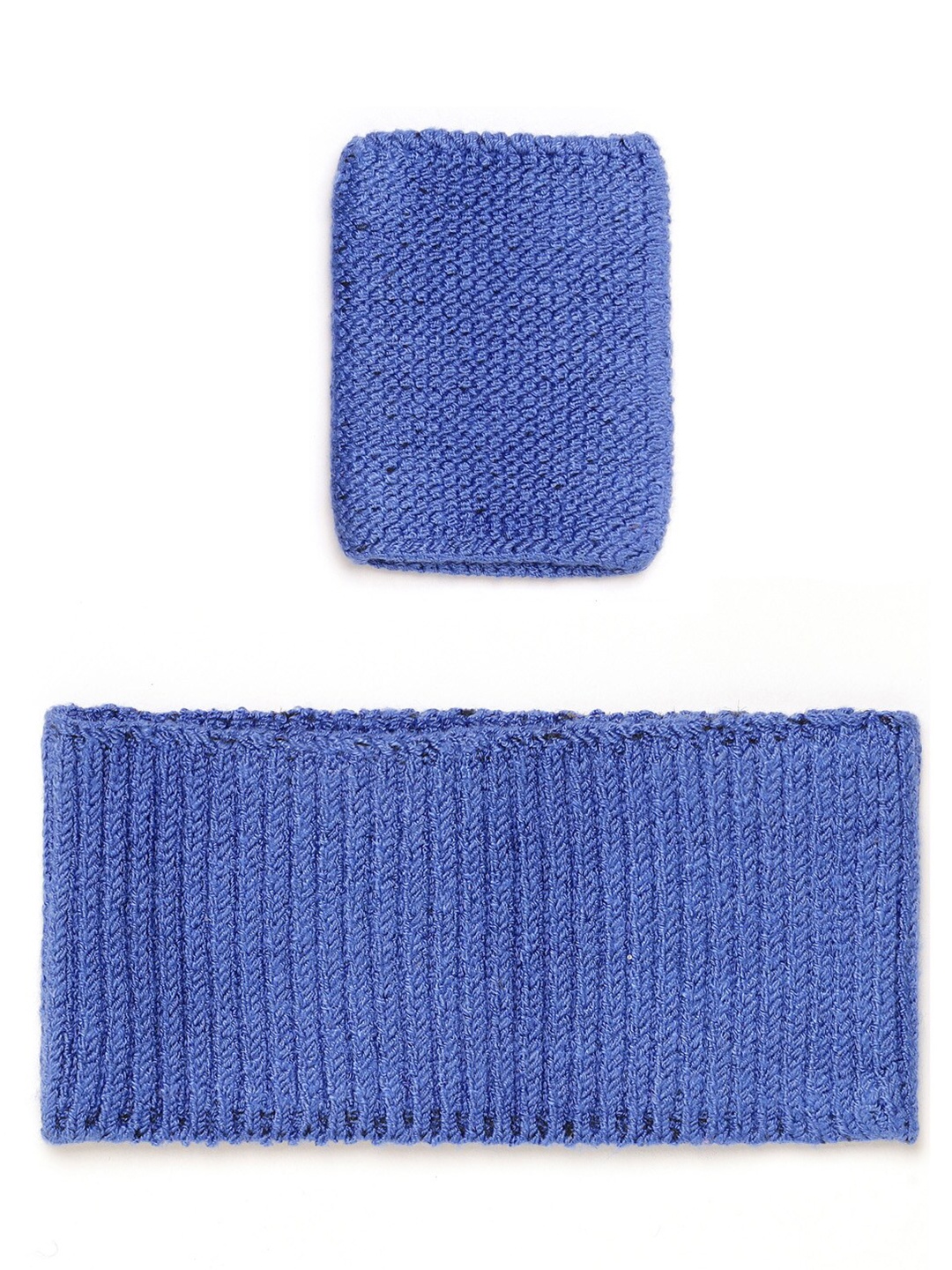 

Bharatasya Kids Pack Of 2 Knitted Sweatband & Wristband, Blue