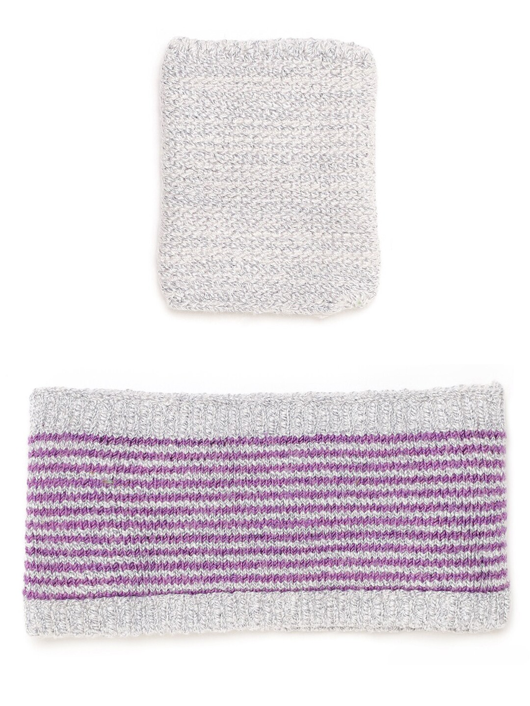 

Bharatasya Kids Pack Of 2 Knitted Sweatband & Wristband, Grey