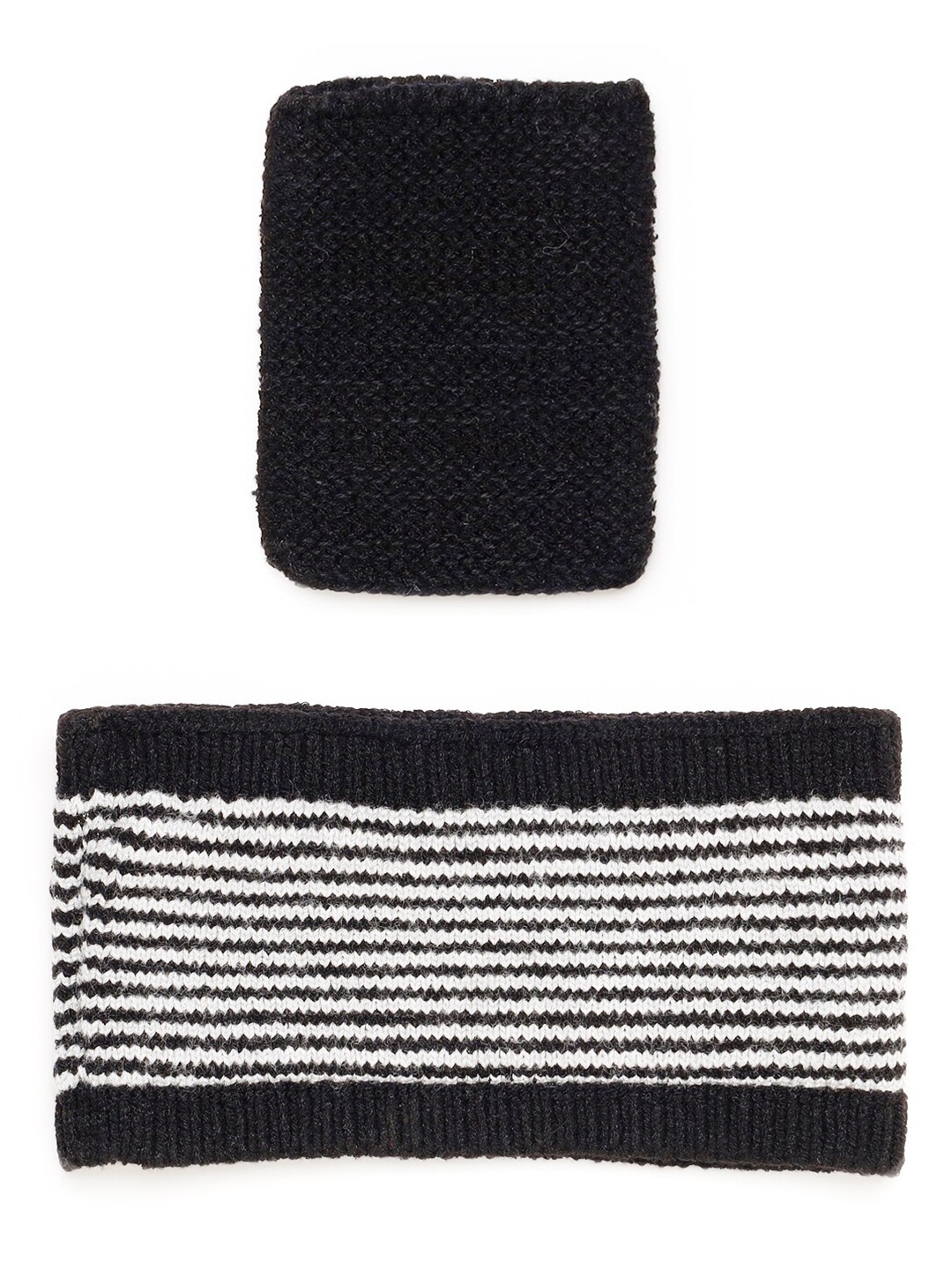 

Bharatasya Kids Pack Of 2 Knitted Sweatband & Wristband, Black