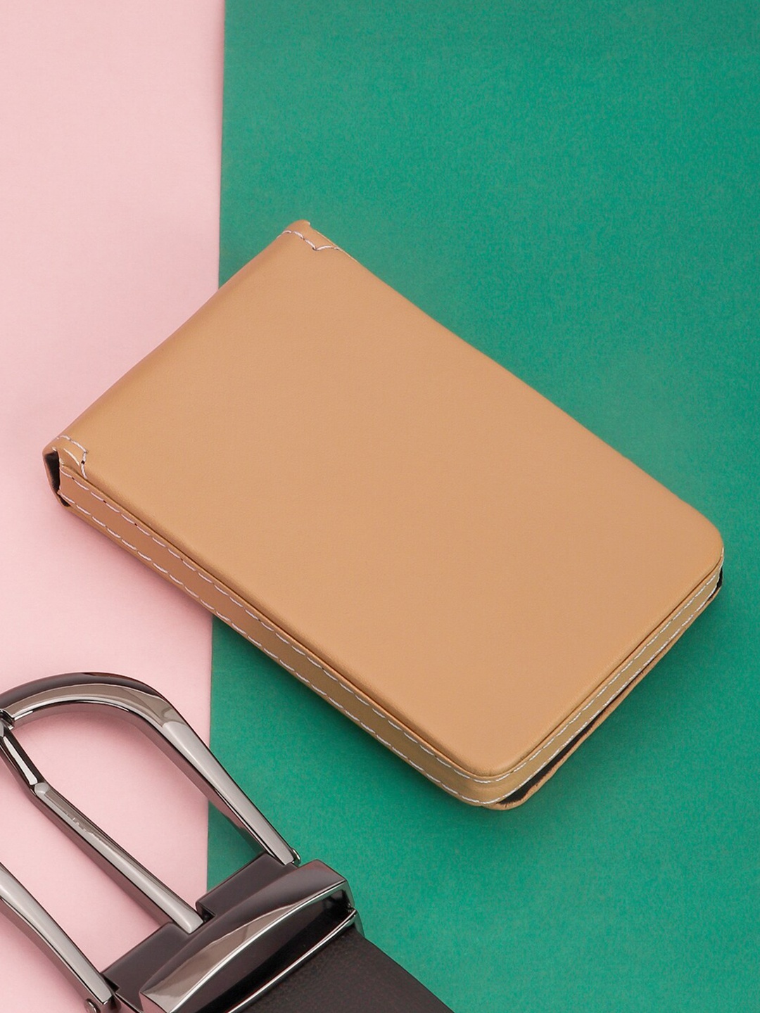 

Mast & Harbour Synthetic Leather Card Holder, Cream