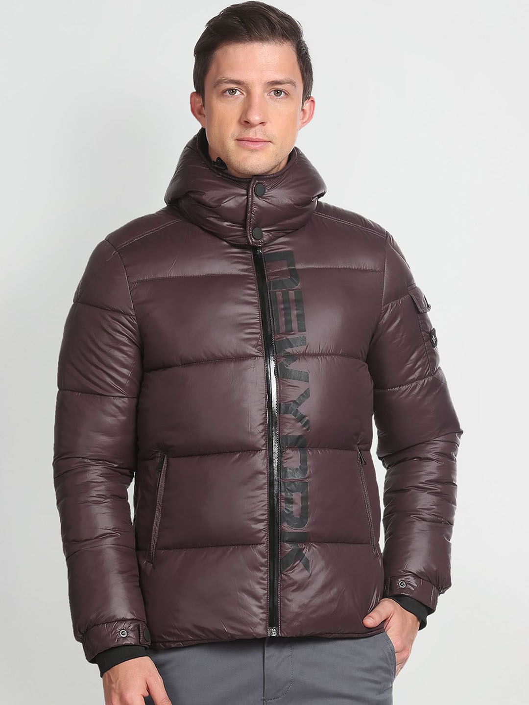 

Arrow New York Hooded Puffer Jacket, Brown