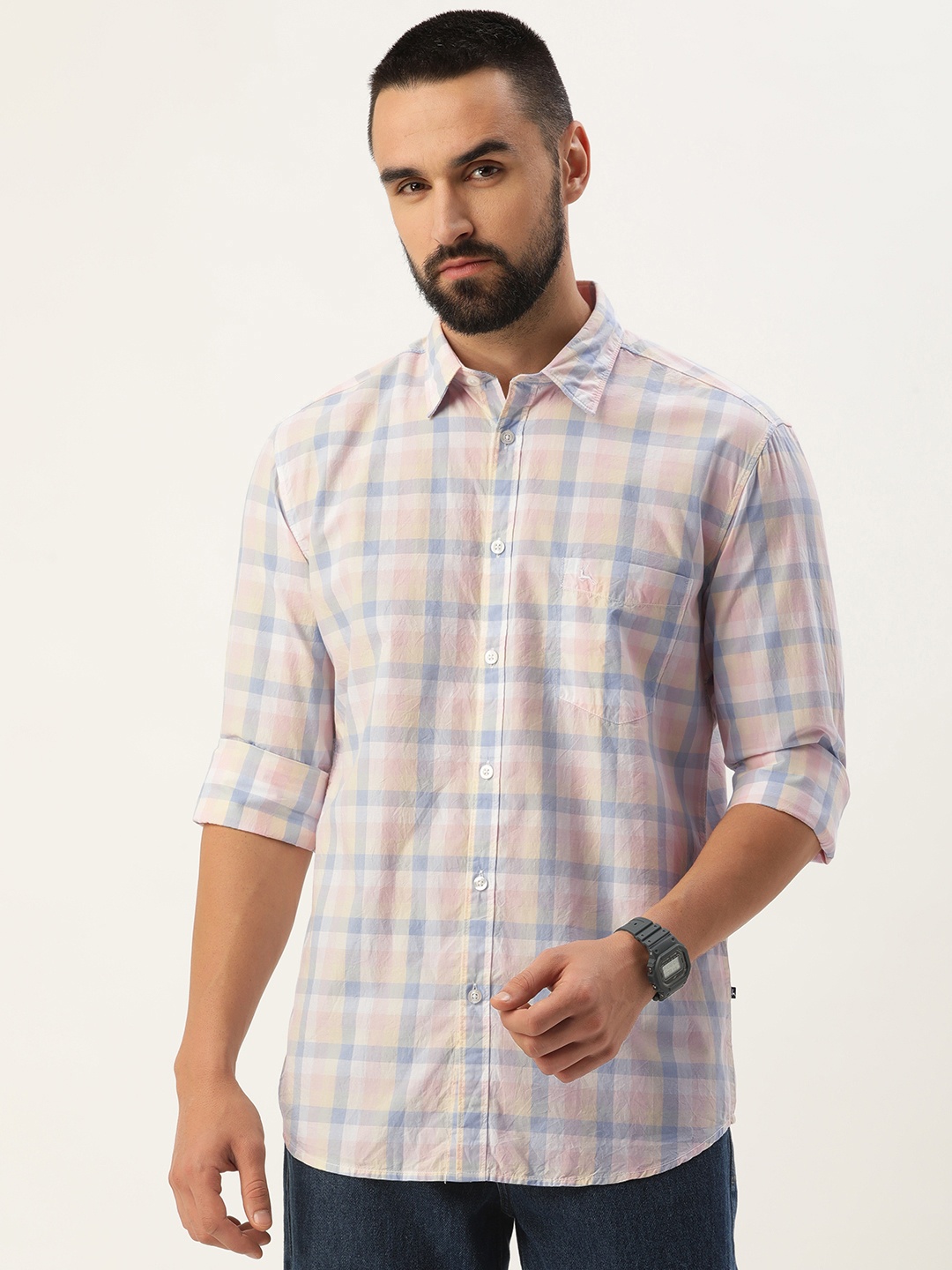 

Parx Slim Fit Checked Pure Cotton Casual Shirt, Multi
