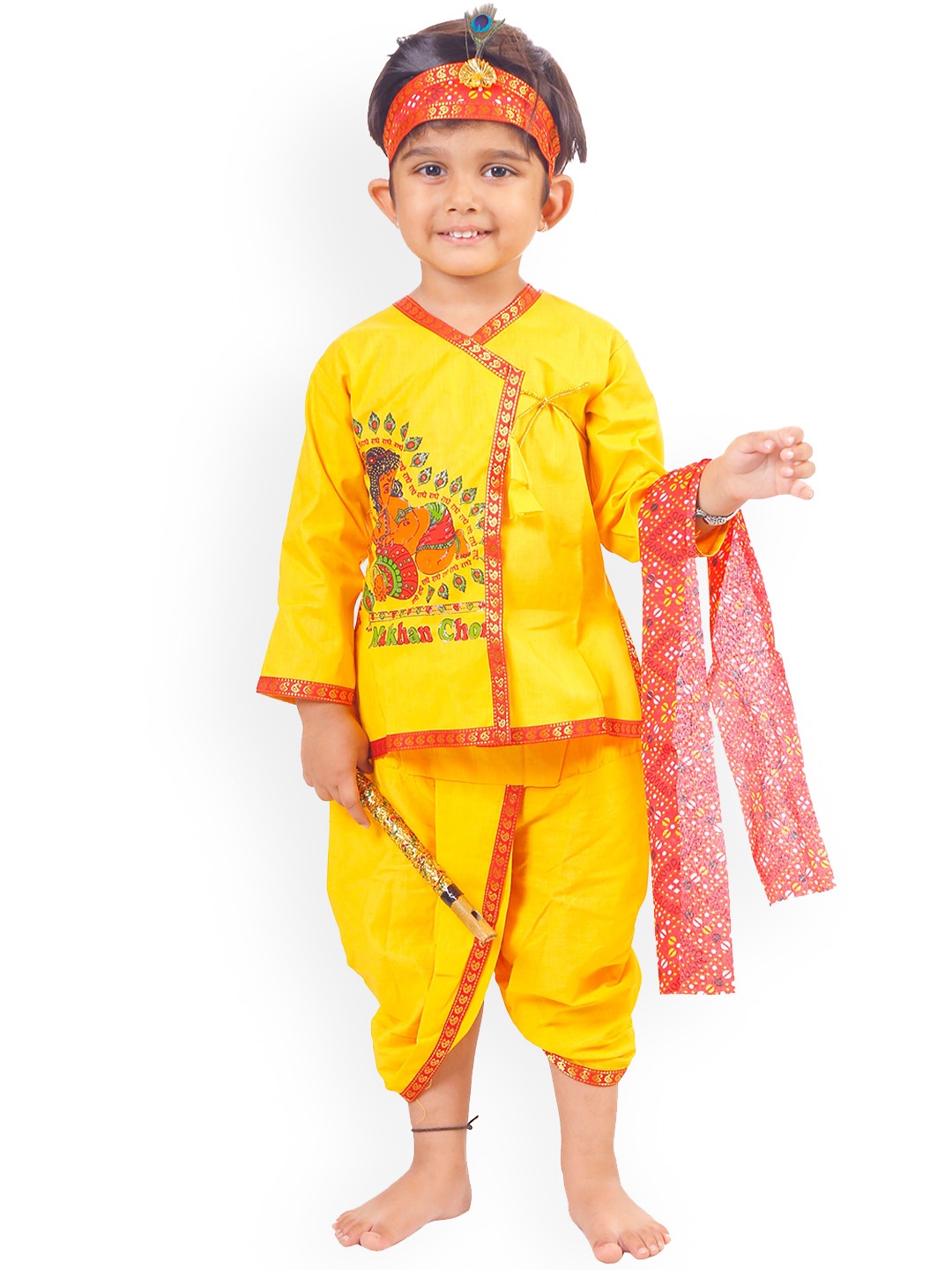 

CELEBRITY CLUB Boys Self-Design Crepe Sherwani Set, Yellow