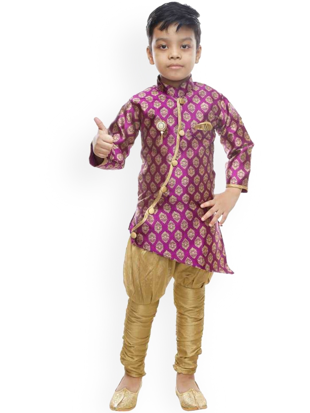 

CELEBRITY CLUB Boys Printed Sherwani Set, Purple