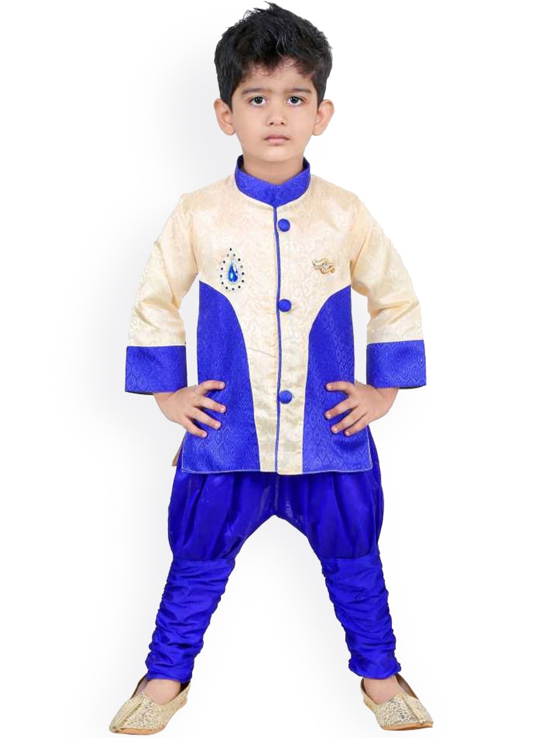 

CELEBRITY CLUB Boys Self-Design Sherwani Set, Blue