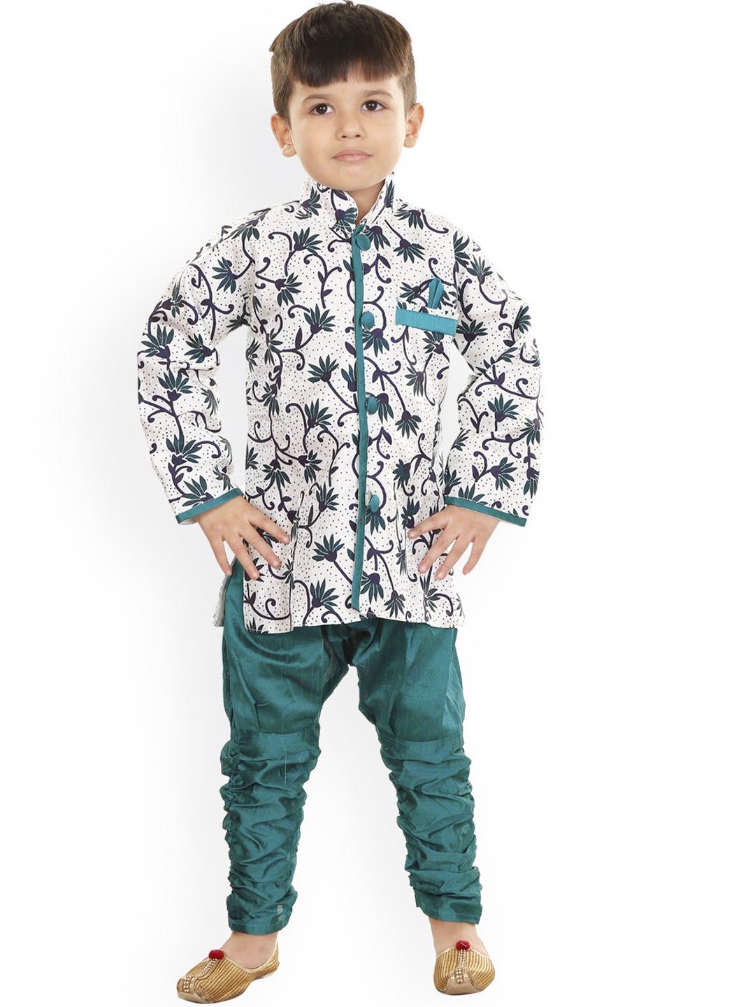 

CELEBRITY CLUB Boys Floral Printed Clothing Set, White