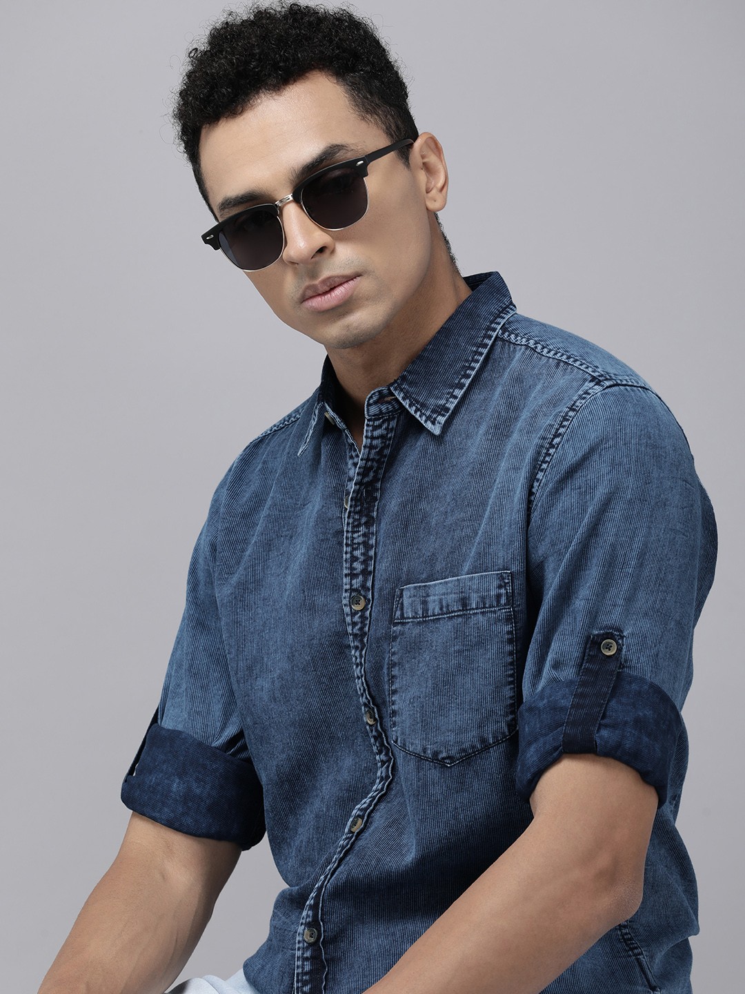 

Roadster Men Opaque Casual Shirt, Blue