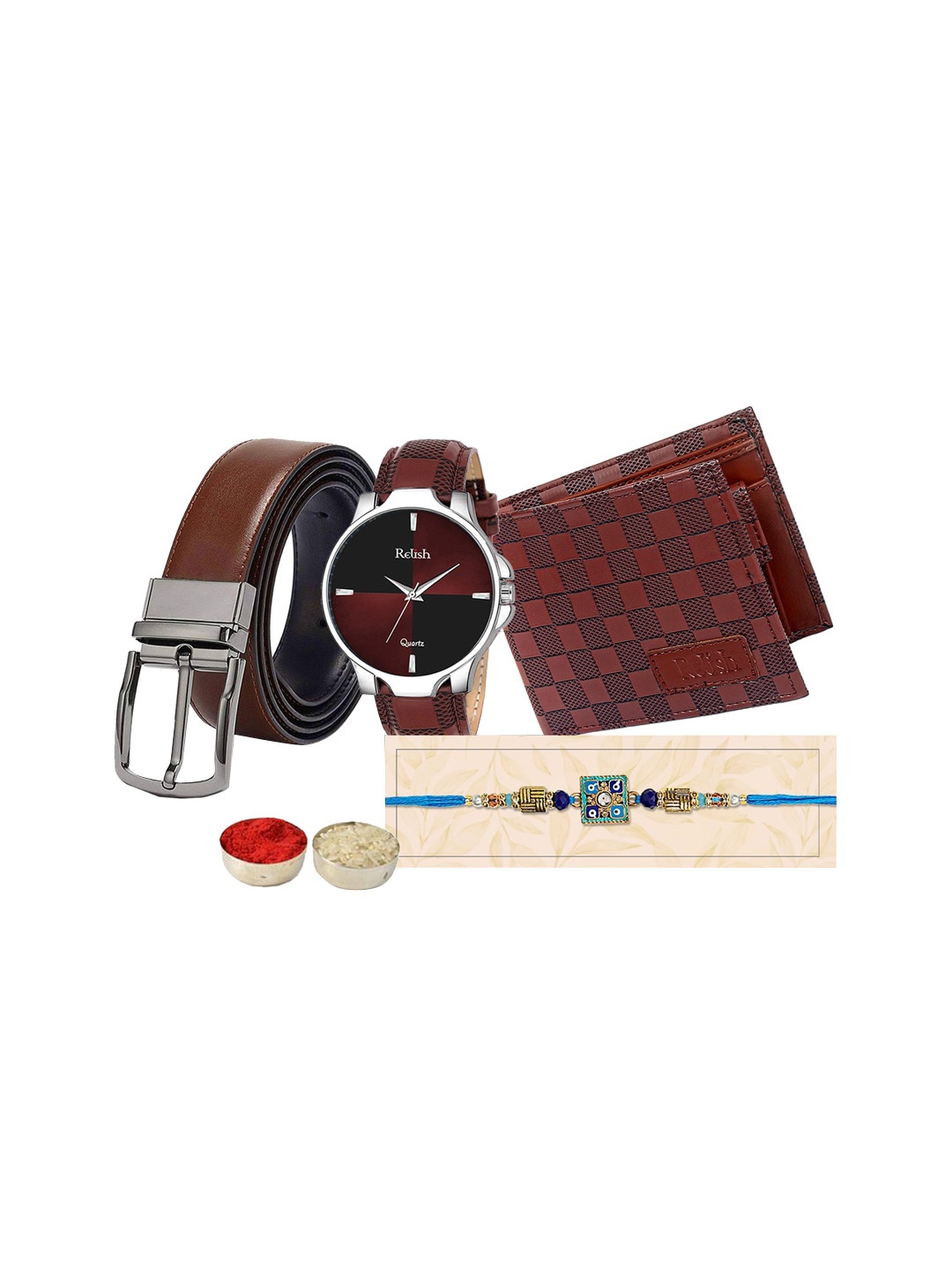 

Relish Men Rakhi With Hamper Gift Box, Brown